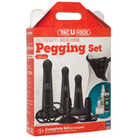 Doc Johnson Dongs & Dildos Vac-u-lock Silicone Pegging Set - Black at the Haus of Shag