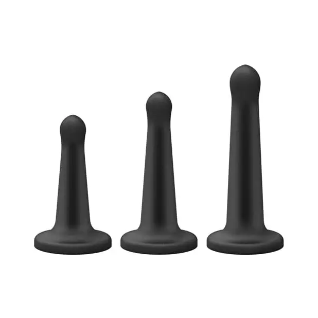 Doc Johnson Dongs & Dildos Vac-u-lock Silicone Pegging Set - Black at the Haus of Shag