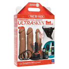 Doc Johnson Dongs & Dildos Caramel Vac-u-lock Vibrating Dual Density Ultraskyn Set W/wireless Remote at the Haus of Shag