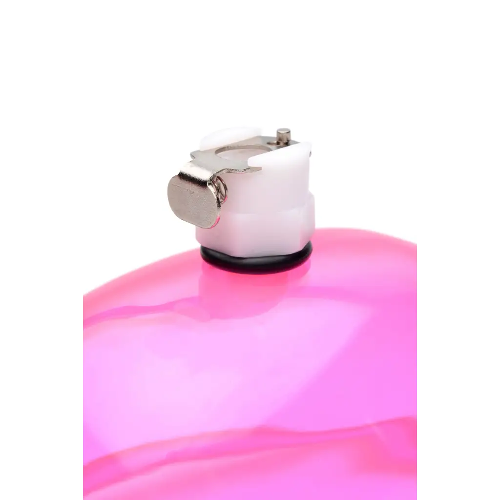 Pink inflatable exercise ball with valve on top for Vaginal Pump With Cup