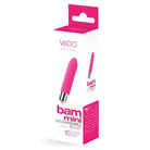 Vedo Bam Mini Rechargeable Bullet Vibe in Pink Product Packaging