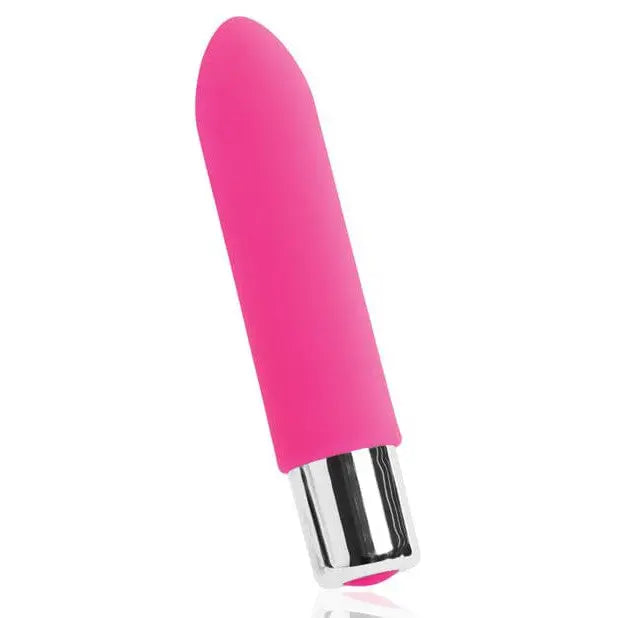 Pink Vedo Bam Mini Rechargeable Bullet Vibe with metallic base