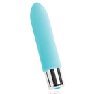 Turquoise Vedo Bam Mini Rechargeable Bullet Vibe with a sleek metallic base