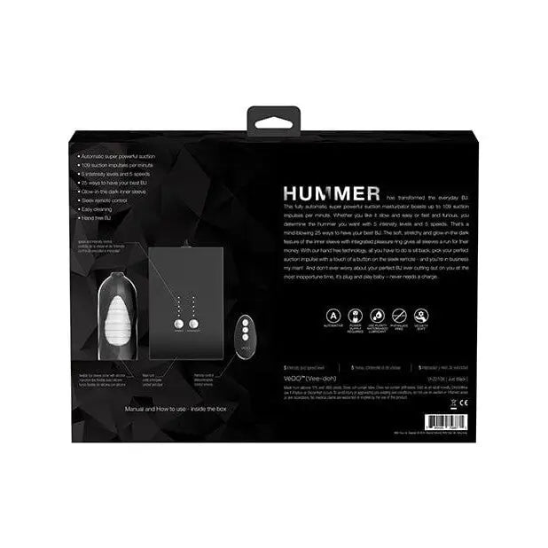 Packaging for Vedo Hummer Transform Your BJ Masturbator - Just Black