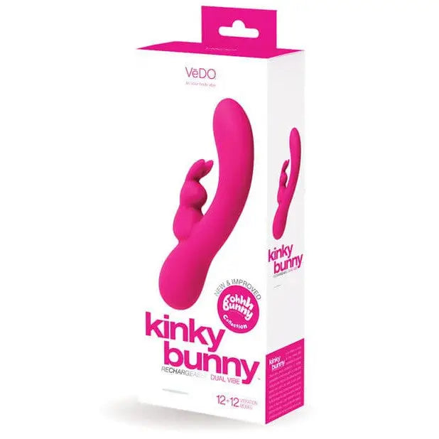 Pink Vedo Kinky Bunny Plus Rechargeable Dual Vibe in packaging