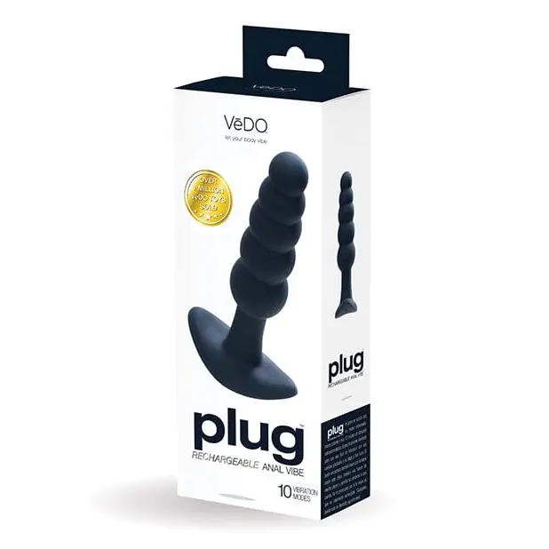 Savvy Co. Powered Plug Black Vedo Plug Rechargeable Anal Plug at the Haus of Shag