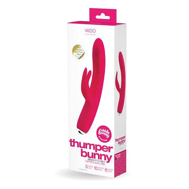 VeDO Vibrator Pink Vedo Thumper Bunny Rechargeable Dual Vibe at the Haus of Shag