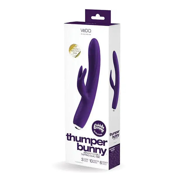 VeDO Vibrator Purple Vedo Thumper Bunny Rechargeable Dual Vibe at the Haus of Shag