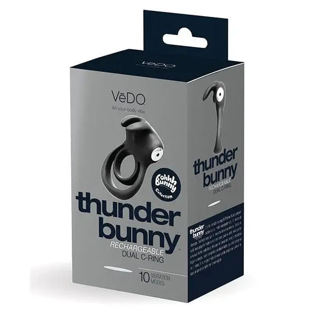 VeDO Penis Enhancement Just Black Vedo Thunder Rechargeable Dual Ring at the Haus of Shag