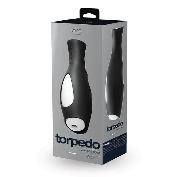 VeDO Powered Stroker Vedo Torpedo Vibrating Rechargable Stroker - Just Black at the Haus of Shag