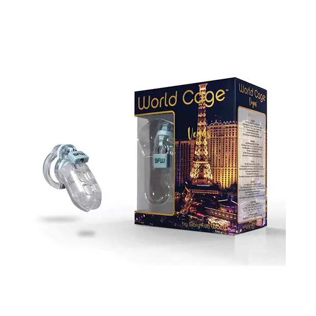 Vegas World Cage Kit Clear 85mm Cock Cage - Cock Cage