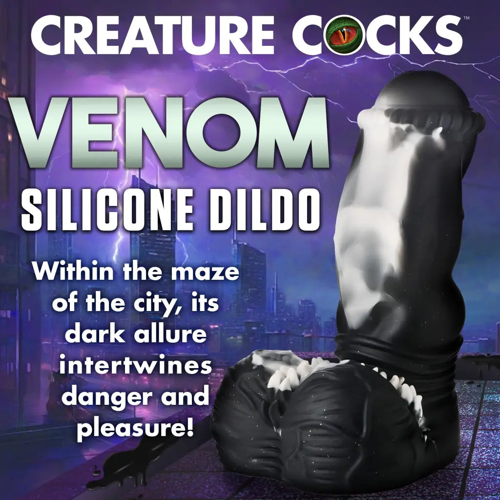 Creature Cocks Venom silicone dildo, monster shape with round head design