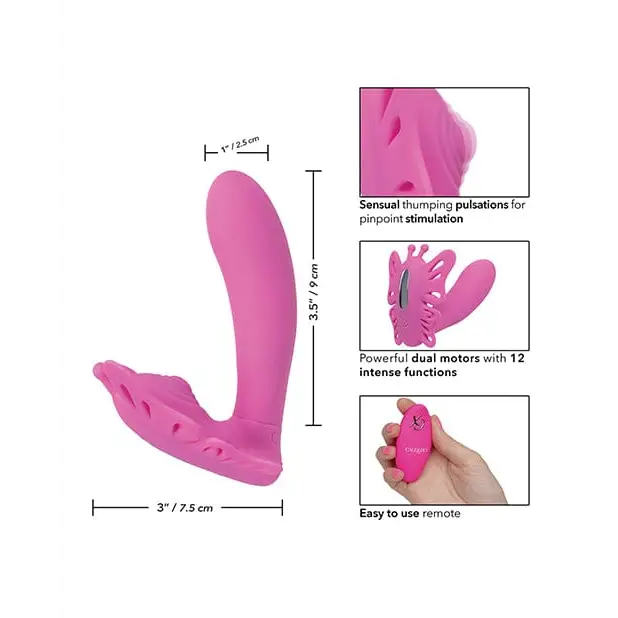 CalExotics Stimulators Venus Butterfly Silicone Remote Pulsating Venus G - Pink at the Haus of Shag