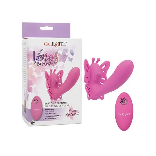 CalExotics Stimulators Venus Butterfly Silicone Remote Pulsating Venus G - Pink at the Haus of Shag