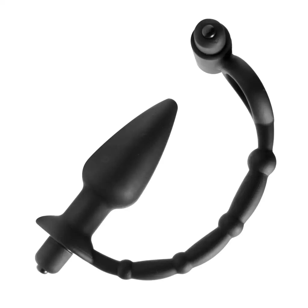 Viaticus Dual Cock Ring with a curved silicone anal plug for ultimate pleasure