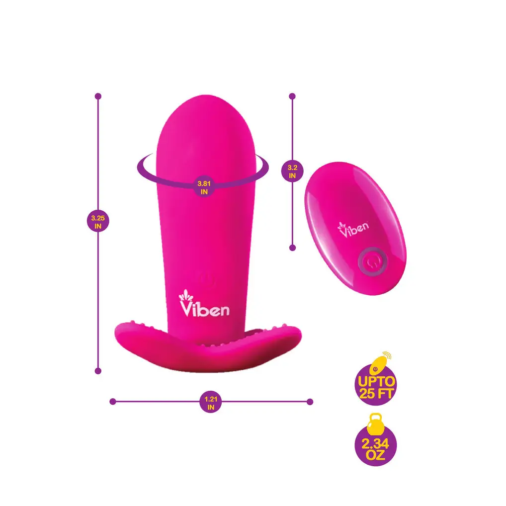 Viben Intrigue Panty Vibe W/ Pleasure Nubs Hot Pink - Strapless Strap