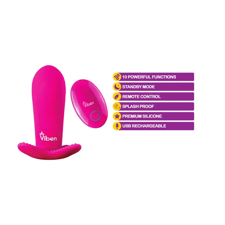 Viben Intrigue Panty Vibe W/ Pleasure Nubs Hot Pink - Strapless Strap