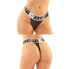 Fantasy Lingerie Panties Vibes Buddy Fuck Off Lace Boy Brief & Lace Thong Black at the Haus of Shag