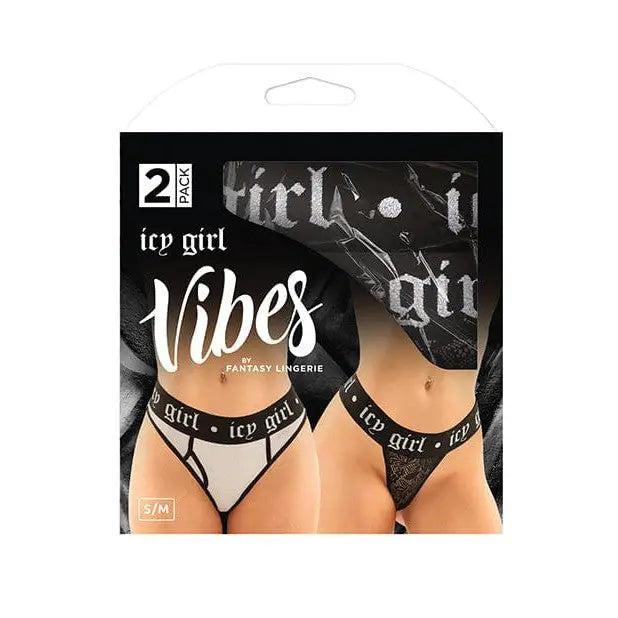 Vibes Buddy Pack Icy Girl metallic boy brief & lace thong black women’s lingerie