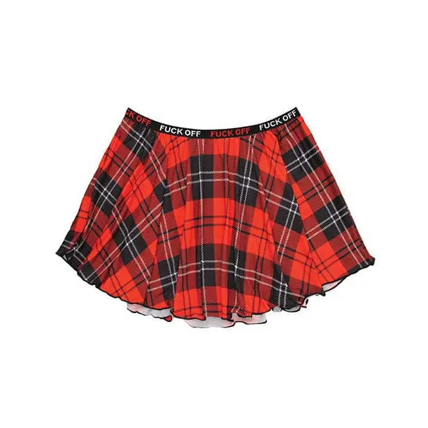 Fantasy Lingerie Skirt Vibes Fuck Off Skirt Plaid at the Haus of Shag