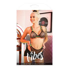 Model in Vibes I’d Hit That Net Bralette & Panty Black posing in a retro-styled setting