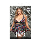 Colorful patterned skater skirt and matching bra top – Vibes Why U Trippin Skater Skirt Black Qn