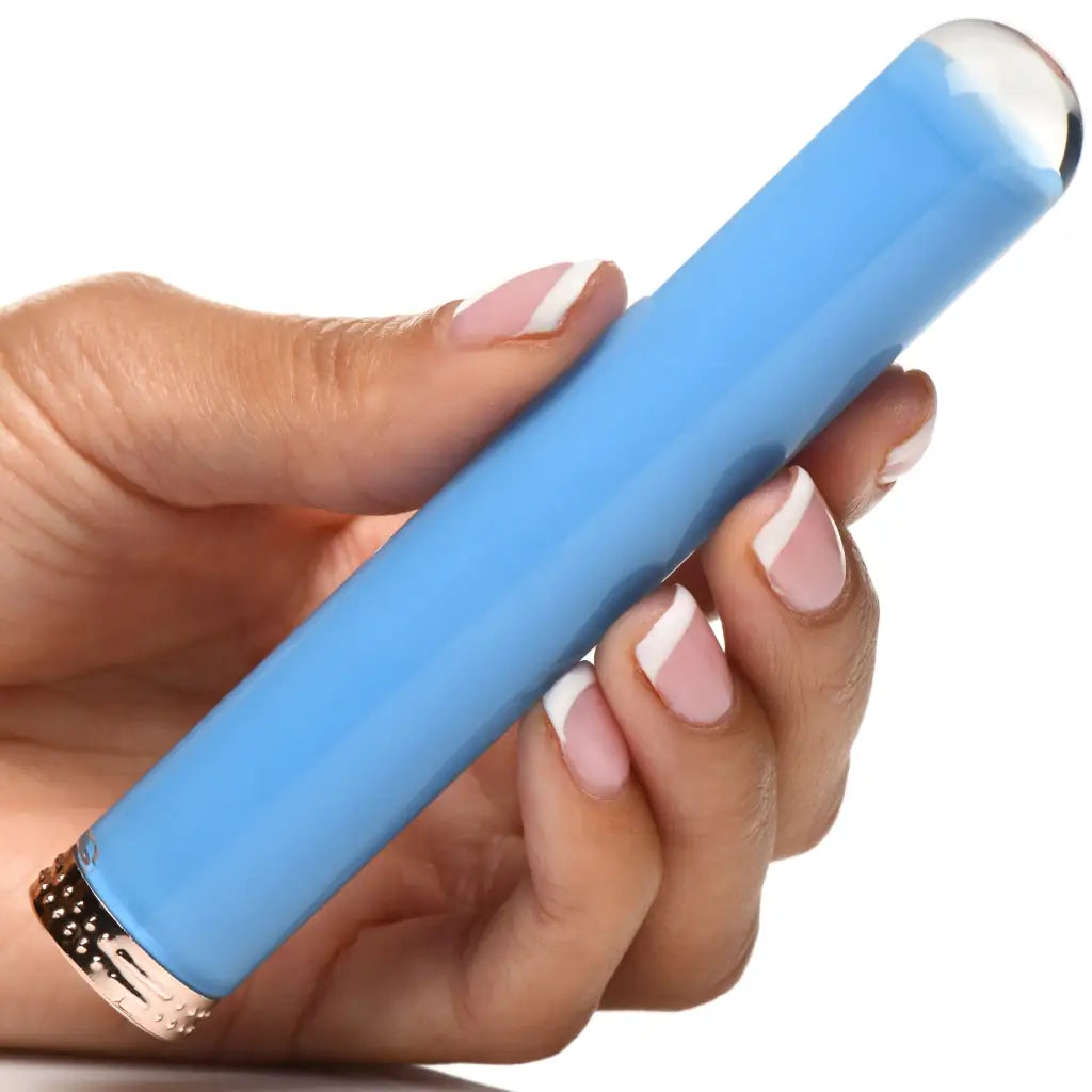 Vibra-Glass 10x Mini Vibe - Blue - Plain Vibrator