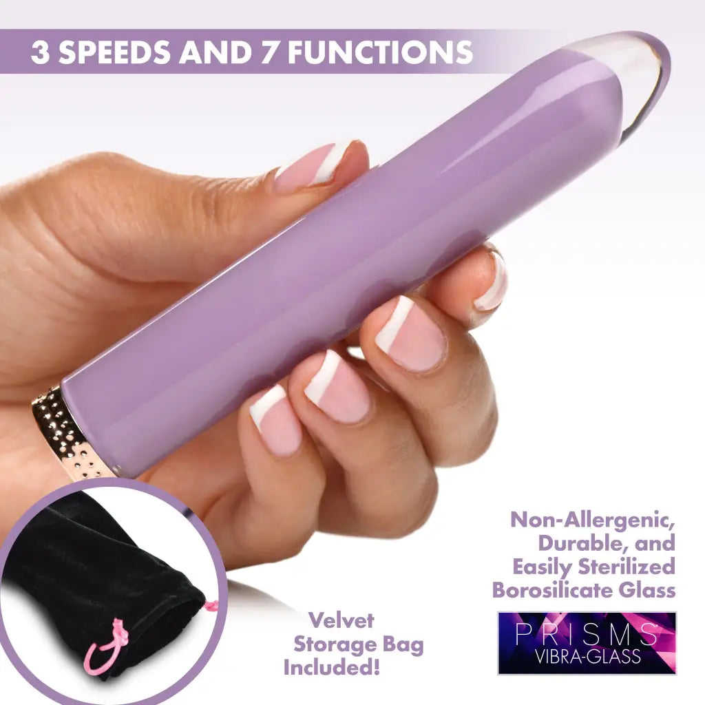 Vibra-Glass 10x Mini Vibrator - Purple - Plain Vibrator