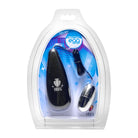 Vibrating Silver egg-shaped adult pleasure device in retail packaging