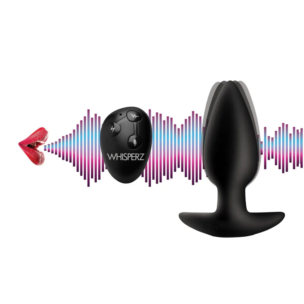 Whisperz Vibrator Voice Activated 10x Vibrating Butt Plug With Remote Control at the Haus of Shag