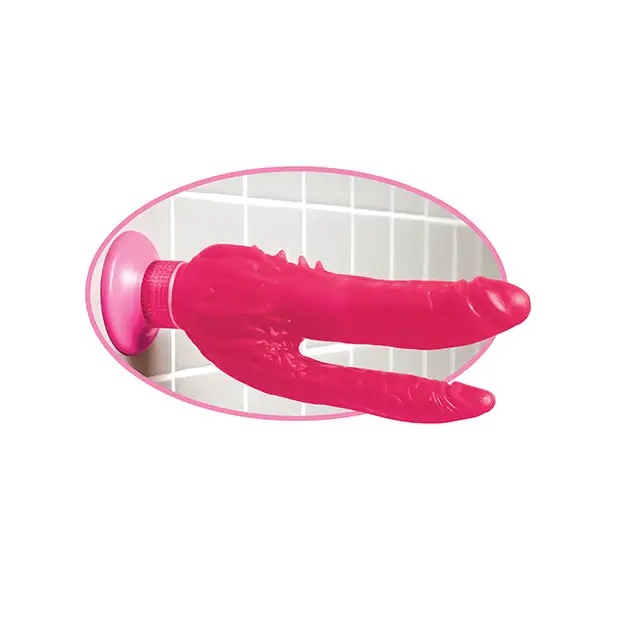 Wall Bangers Double Penetrator Waterproof - Pink - Dongs & Dildos