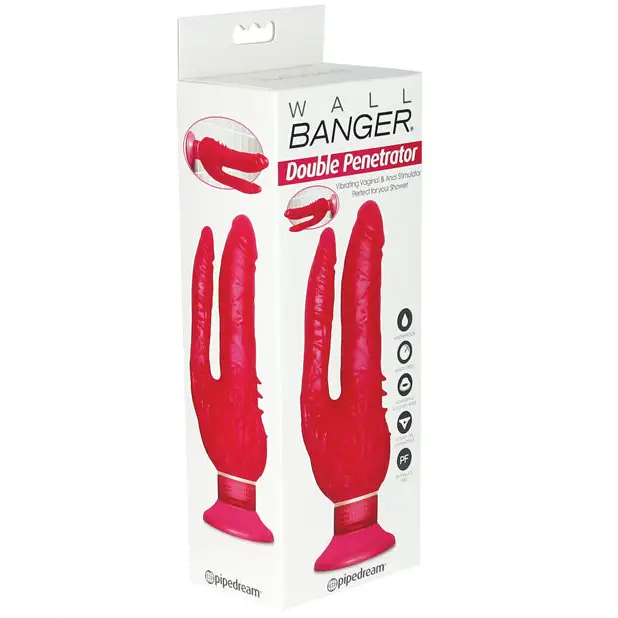 Wall Bangers Double Penetrator Waterproof - Pink - Dongs & Dildos