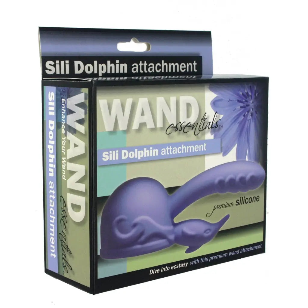 Wand Essentials Wand Attachment Blue Wand Essentials Silicone Dolphin Wand Attachment at the Haus of Shag