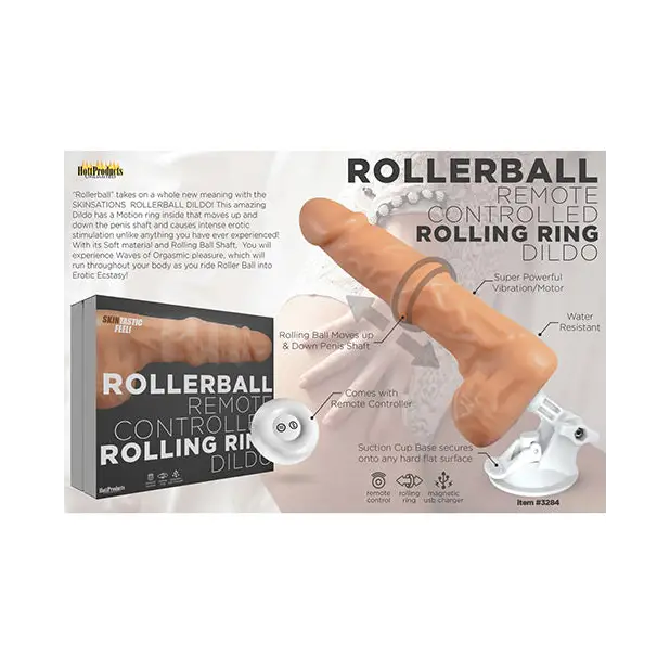 (wd) Rollerball Dildo W/ Rolli Ball Function & Suction Cup - Dildos & Dongs