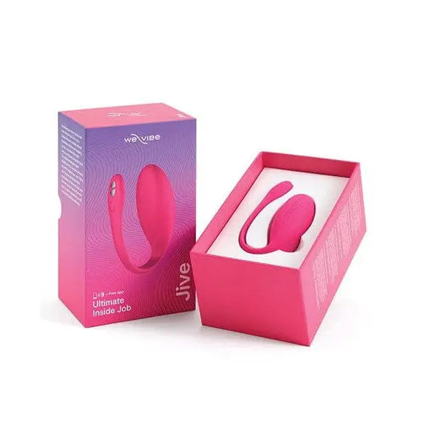 Packaged We-Vibe Jive wearable G-Spot vibrator in a pink box, ready for discreet pleasure