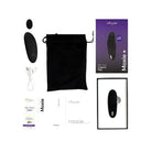 We-Vibe Moxie+ box open showing contents with remote control displayed inside