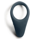 Close-up of We-Vibe Verge Vibrating Cock Ring showcasing its blue design on a white surface