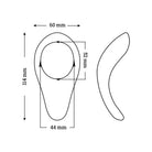 Dimensions of the We-vibe Verge Vibrating Cock Ring shown against the nose for comparison