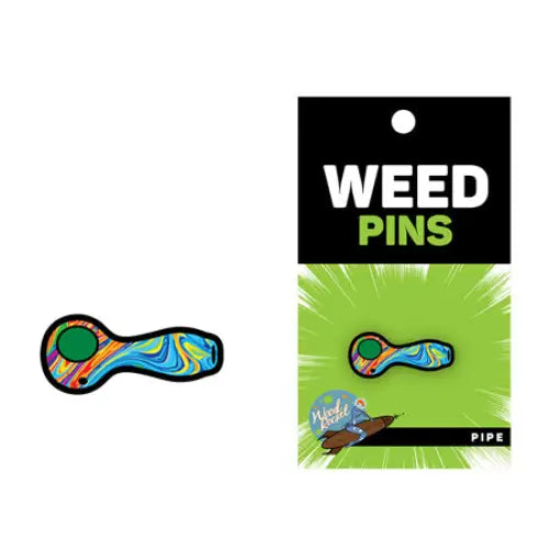 Weed Pipe with Swirled Color Fill - Enamel Pin