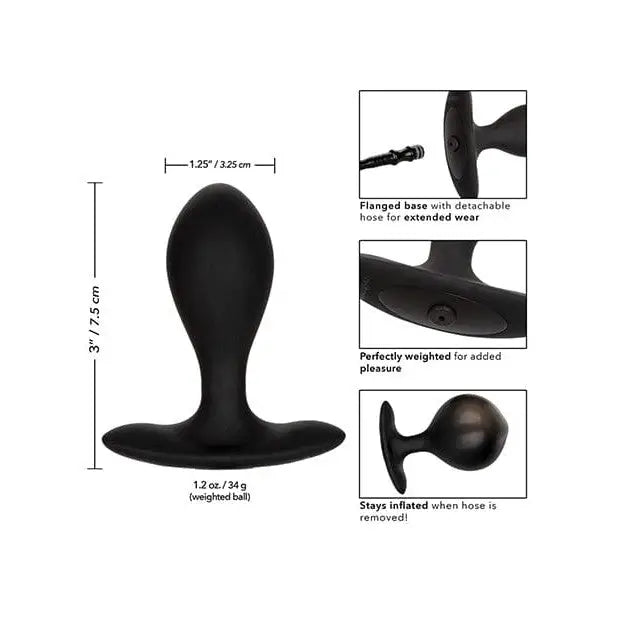 CalExotics Plug Weighted Silicone Inflatable Plug - Black at the Haus of Shag