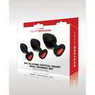 Whipsmart Heartbreaker 3 Pc Crystal Heart Anal Training Set - Black - Butt Plug