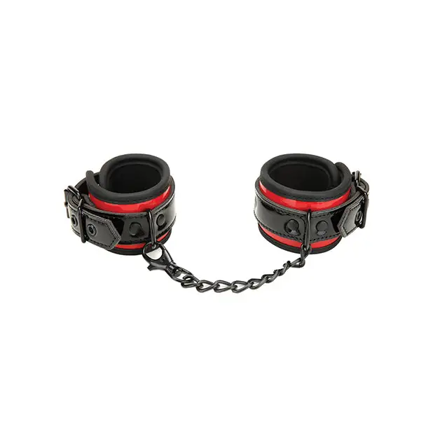 Whipsmart Heartbreaker Deluxe Buckle Love Cuffs - Black/red - Cuffs