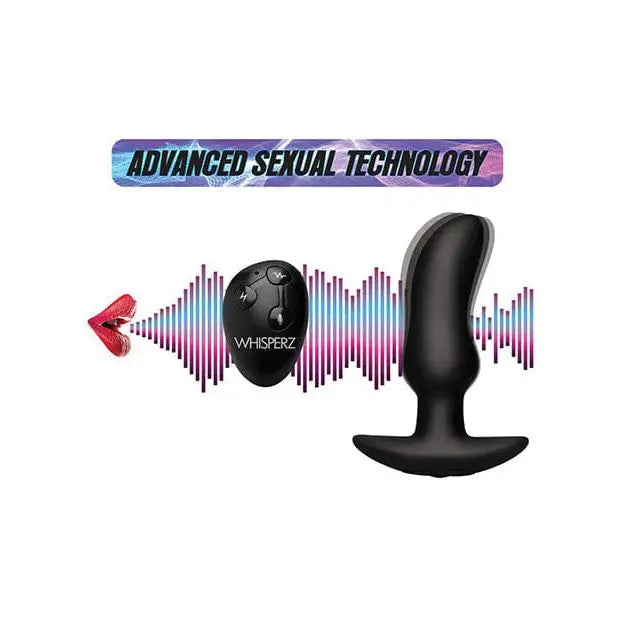 Whisperz Plug Whisper^ Voice Activated 10x Vibrating Prostate Plug W/remote Control - Black at the Haus of Shag