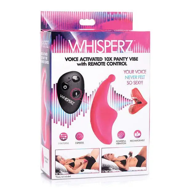 Whisperz Stimulators Whisperz Voice Activated 10x Panty Vibe W/remote Control - Pink at the Haus of Shag