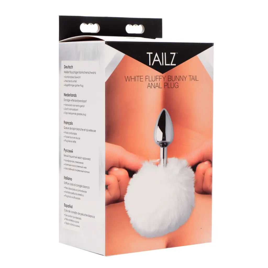 Tailz Tail Plug White White Fluffy Bunny Tail Anal Plug at the Haus of Shag