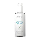 White bottle of Wicked Sensual Care Simply Aqua Water Based Lubricant for smooth sensations