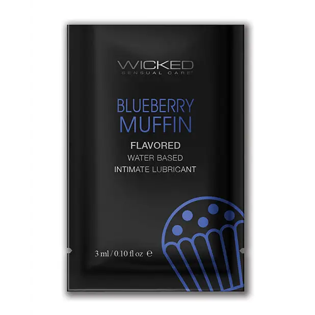 Blueberry muffin mask next to Wicked Sensual Care Aqua Vanilla based lubricant for sale