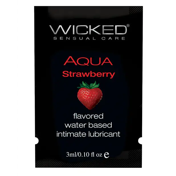 Wicked Sensual Care Aqua Strawberry Lubricant - Water-Based, Perfect for Intimate Moments