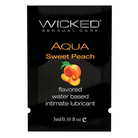 Wicked Aqua Sweet Peach flavor in Wicked Sensual Care Water Based Lubricant packaging