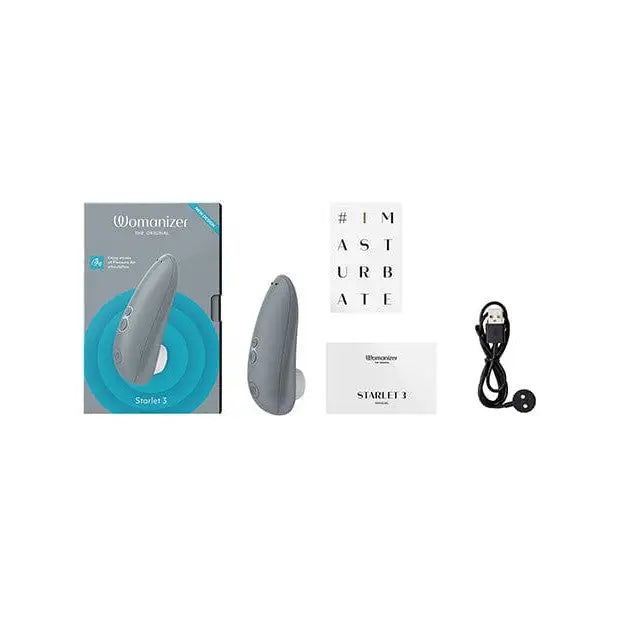 Box with Womanizer STARLET 3, mouse, and remote; pleasure air technology, intensity levels